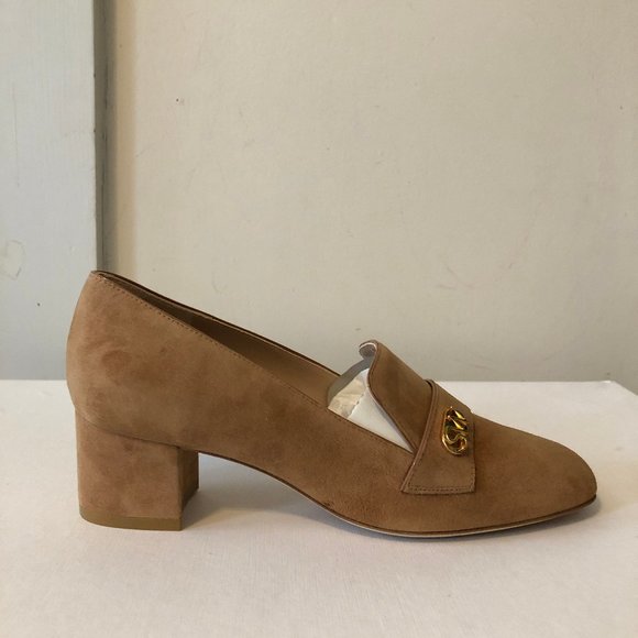 Stuart Weitzman "Riela" Suede Logo Pumps 7.5 M - Picture 1 of 10